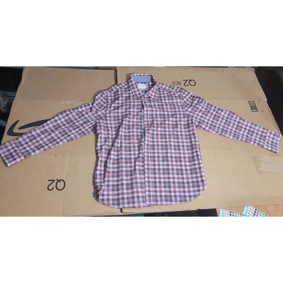 Construct Dress Shirt, Men's Red Slim-Fit, Checked Plaid,‎ Stretch Fit, Size XXL - Picture 1 of 7